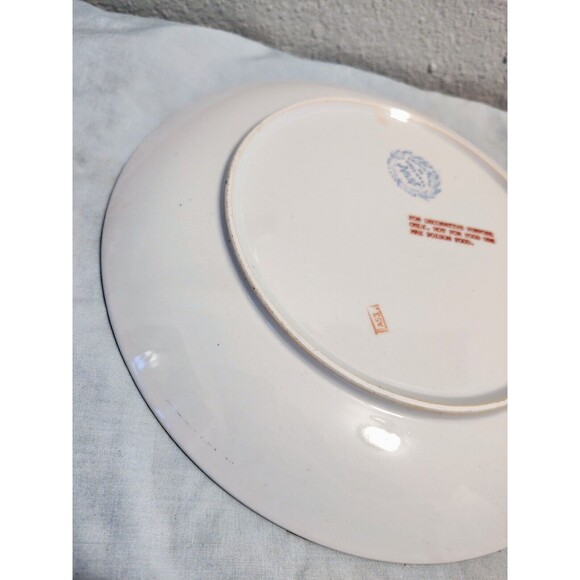 Lot Of 2 Oriental Accent Bird Plates Peacock Decorative Vintage 10.25 Inches - Picture 5 of 15